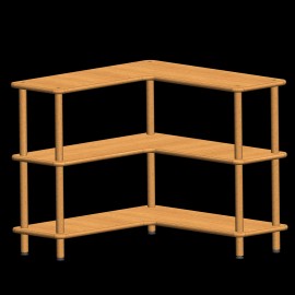 EA08-VL - Etagère d'angle MINI BASIQUE - vis laiton