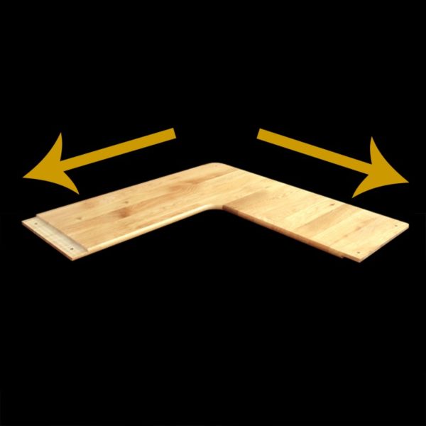 tablette d'angle en chêne massif