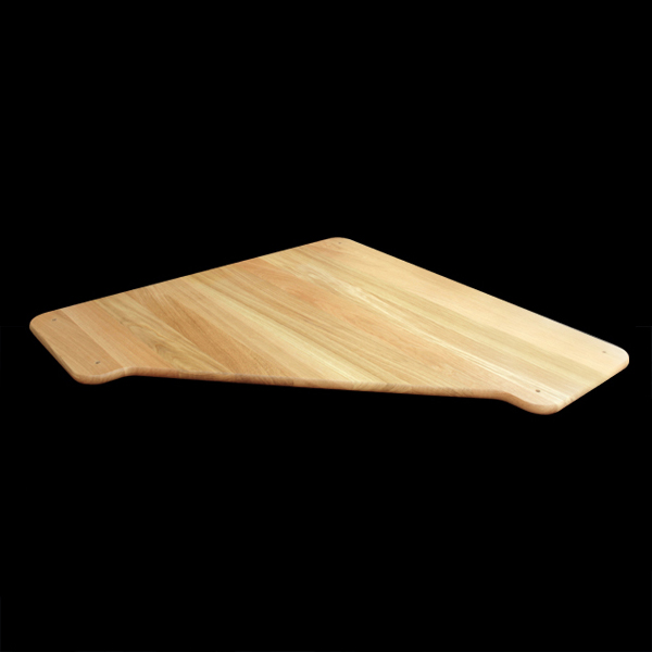 Tablette d'angle coupé en bois massif pour meubles modulables